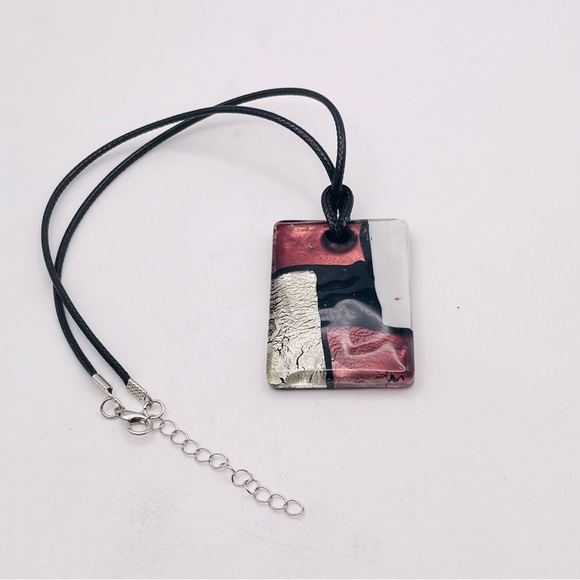 Striking Artisan Handcrafted Fused Glass Pendant Necklace - Picture 3 of 12